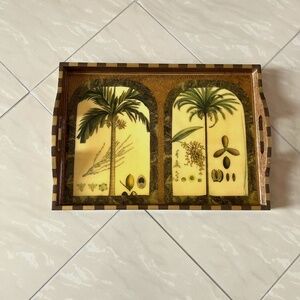 Annie Modica Palm Trees 15x21” With Hanging Hooks serving tray